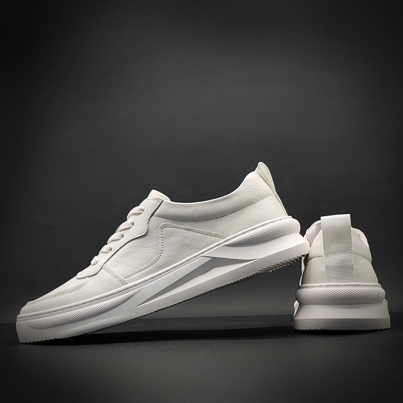 Men New Trend Fashion Leather Casual White Sneakers-RAIIFY