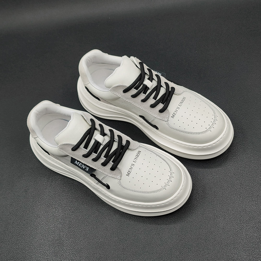 Men Fashion Casual Patchwork Leather Sneakers-RAIIFY