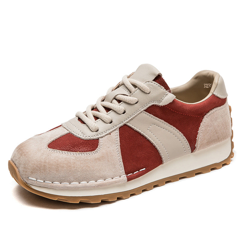 Women Stylish Color Matching Leather Casual Shoes-RAIIFY