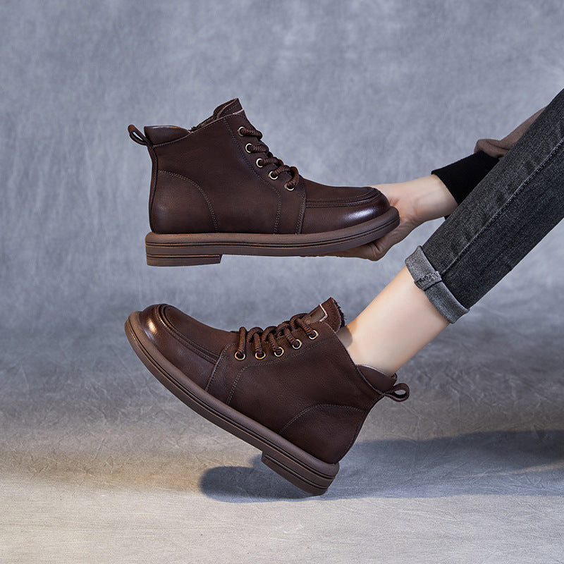 Women Retro Suede Handmade Casual Ankle Boots-RAIIFY