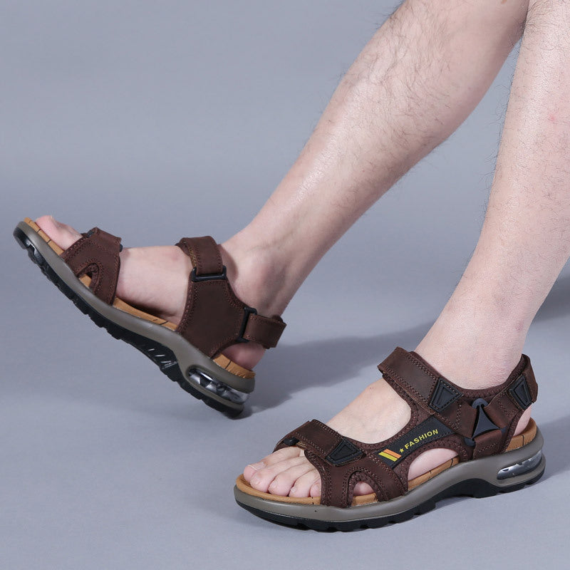 Men Summer Leather Casual Air Cushion Sandals-RAIIFY