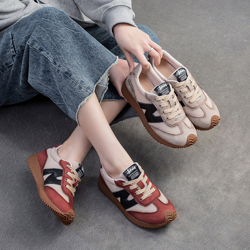 Women Color Matching Breathable Mesh Casual Sneakers-RAIIFY