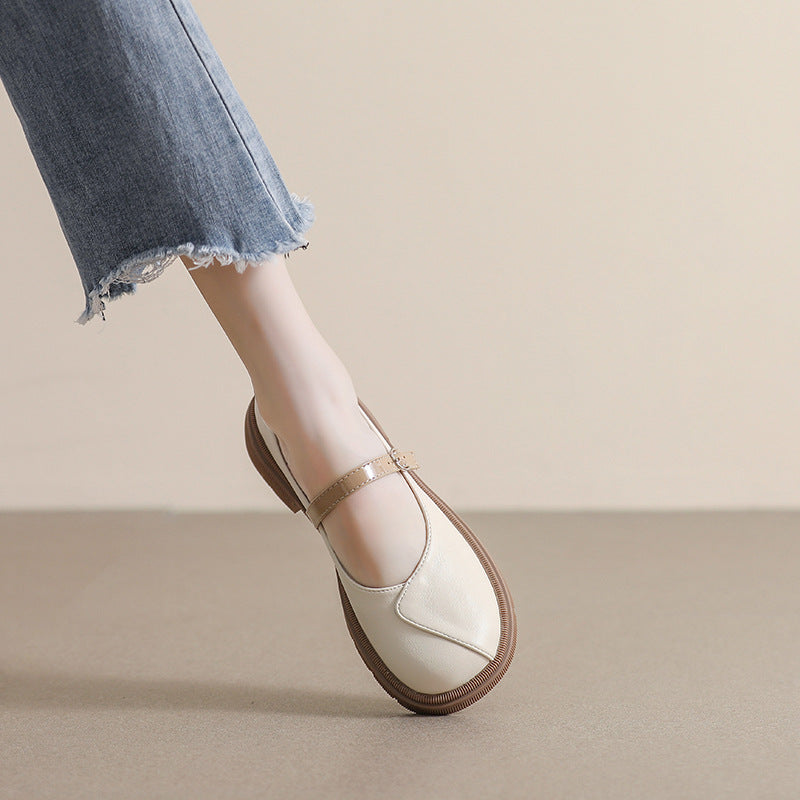 Women Casual Soft Buckle Patchwork Loafers-RAIIFY