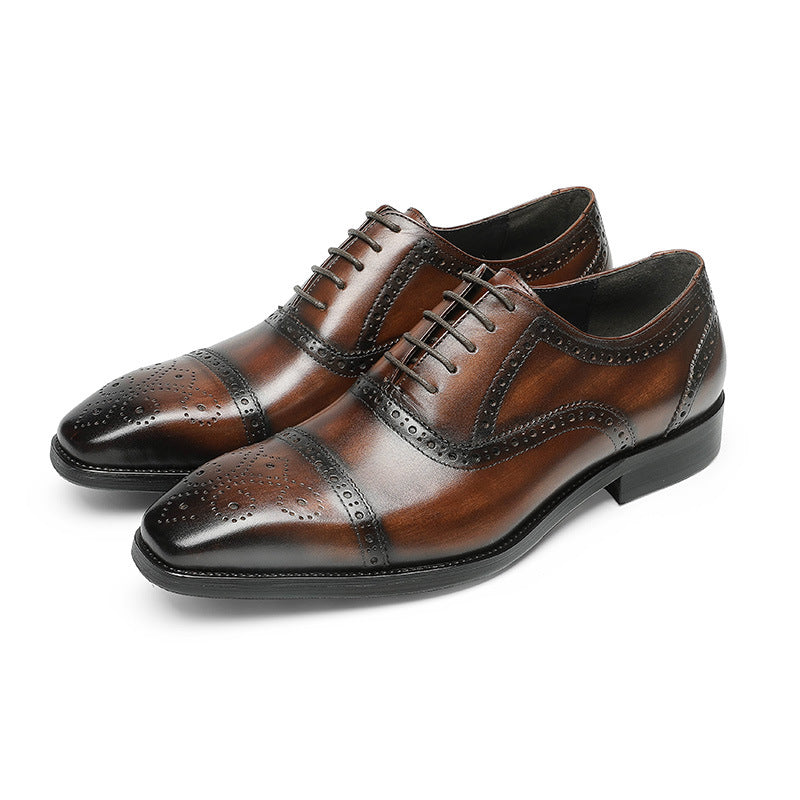 Men Handmade Classic Cowhide Oxford Shoes-RAIIFY