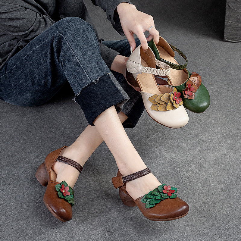 Women Summer Retro Casual Heel Sandals-RAIIFY