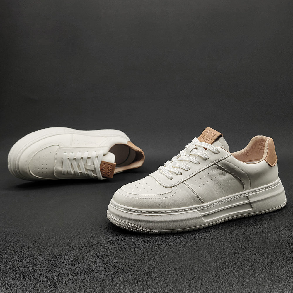 Men Fashion Cowhide Leather Casual Sneakers-RAIIFY