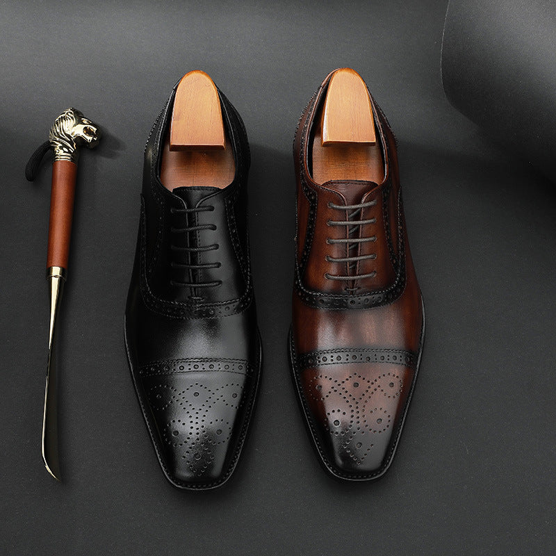 Men Handmade Classic Cowhide Oxford Shoes-RAIIFY