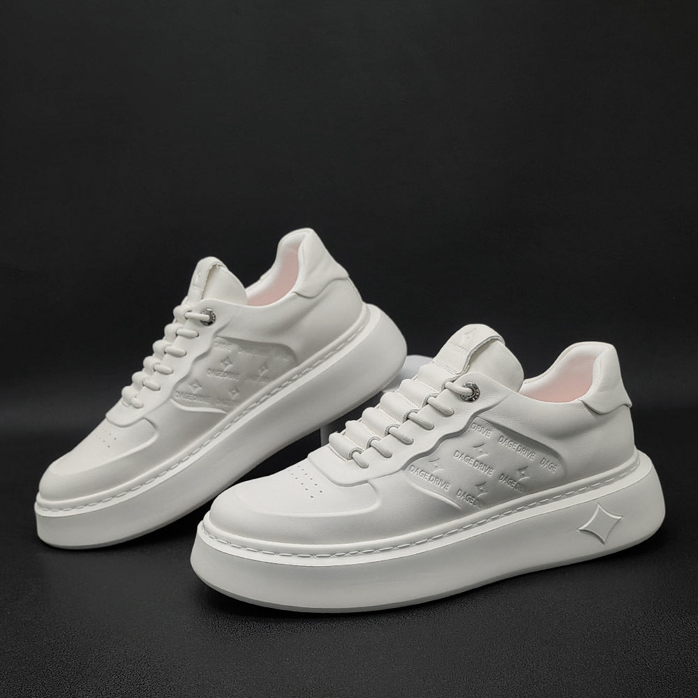 Men Minimalist Embossed Leather Casual Shoes-RAIIFY