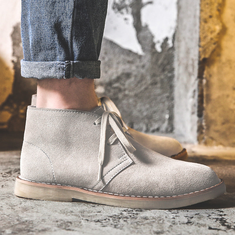 Men Spring Autumn Casual Solid Leather Ankle Boots-RAIIFY