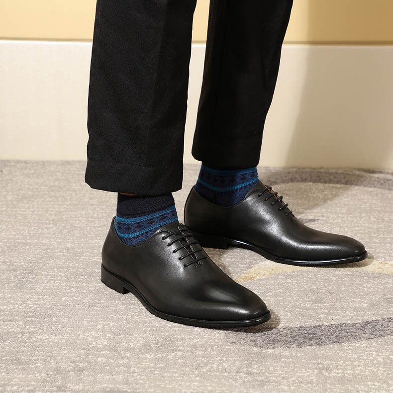 Men Leather Handmade Dress Oxford Shoes-RAIIFY