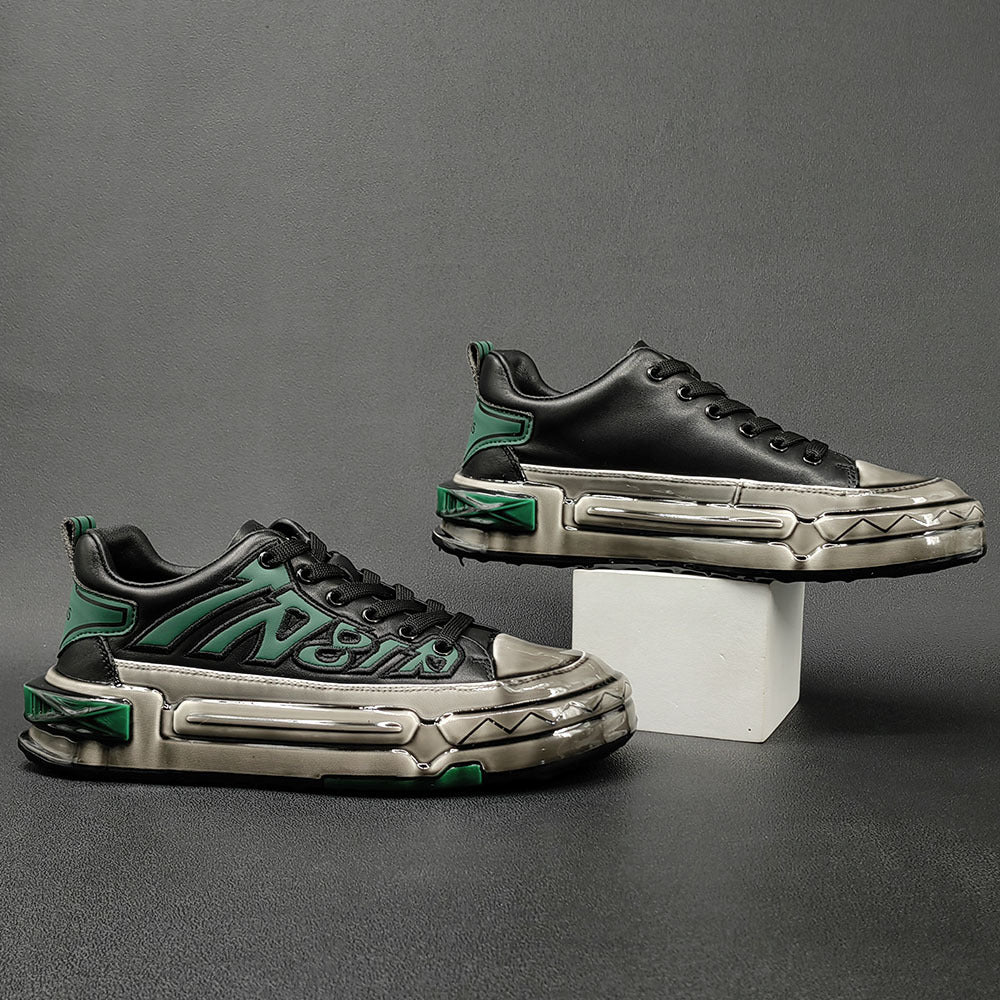 Men Stylish Fashion Leather Thick Soled Casual Shoes-RAIIFY