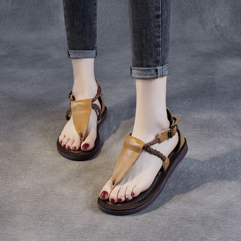 Women Leather Retro Casual Summer Sandals-RAIIFY