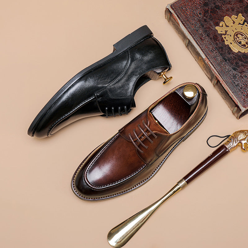 Men Retro Classic Cowhide Casual Oxford Shoes-RAIIFY