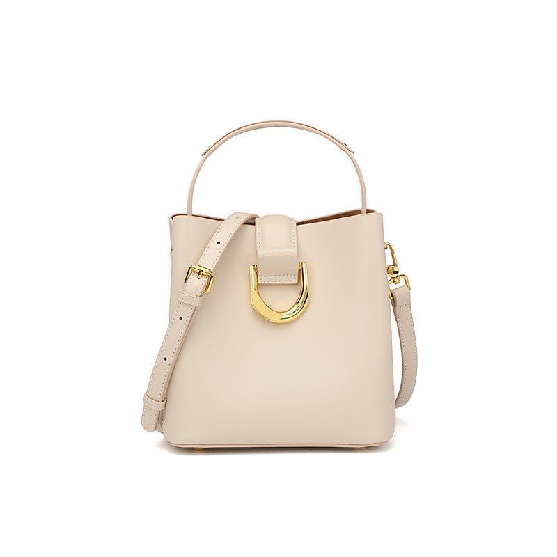 Women Fashion Cowhide Leather Bucket Crossbody Bag-RAIIFY