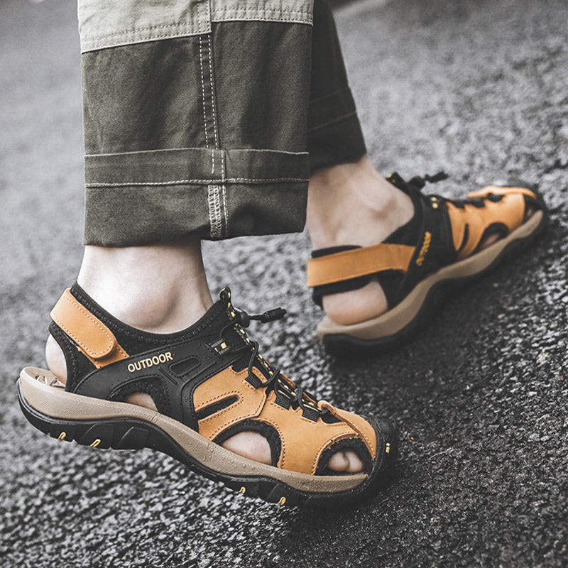 Men Summer Fashion Outdoor Leather Sandals-RAIIFY