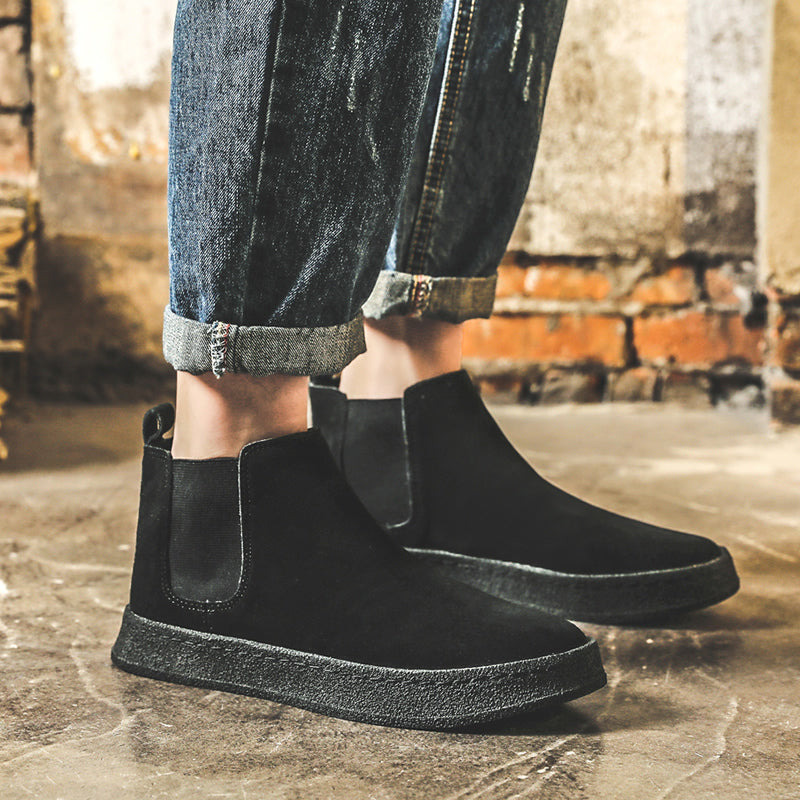 Men Casual Retro Leather Ankle Boots-RAIIFY