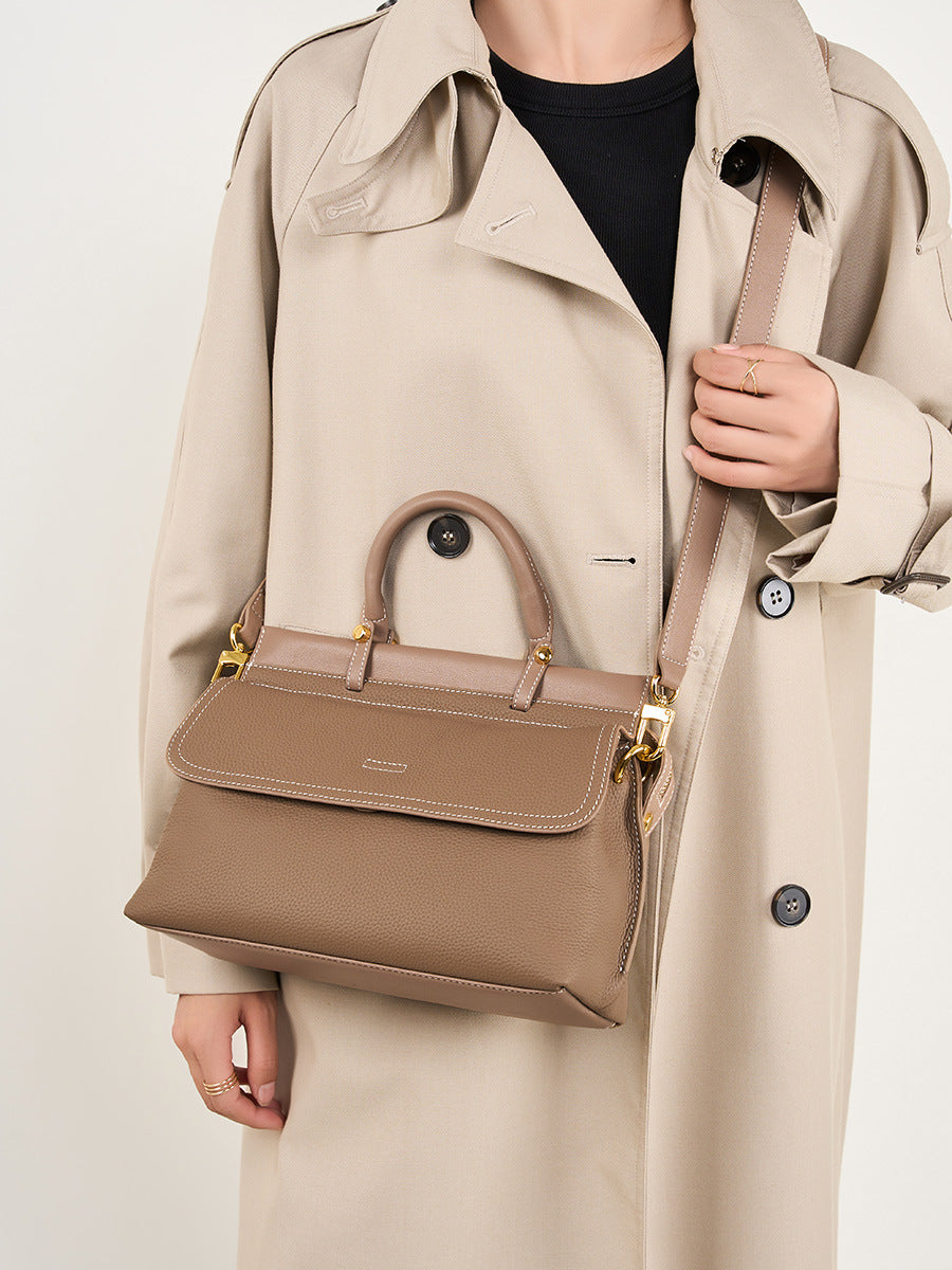 Women Fashion Casual Cowhide Leather Tote Bag-RAIIFY