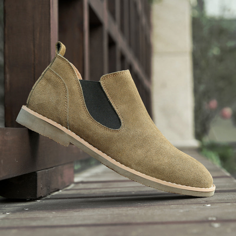 Men Retro Autumn Cowhide Leather Slip-on Ankle Boots-RAIIFY