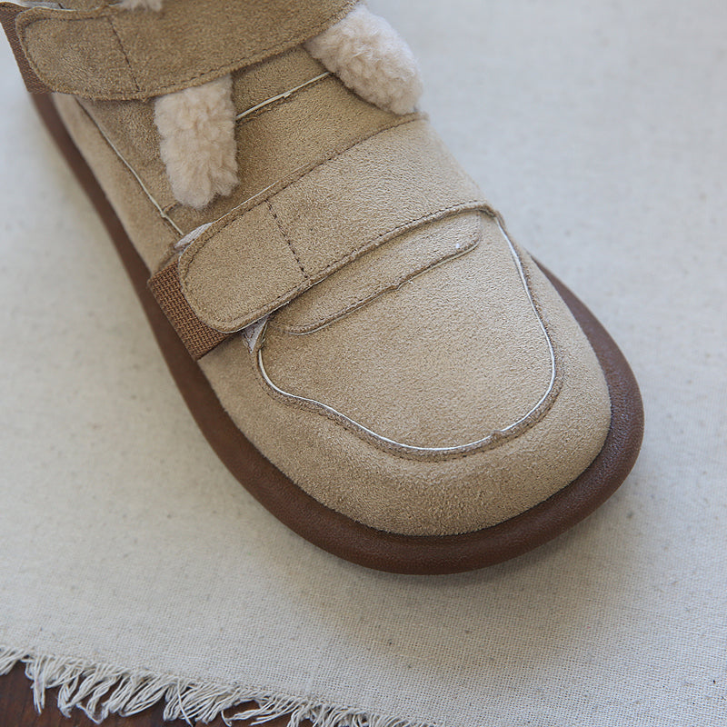 Women Retro Suede Casual Flat Snow Boots-RAIIFY