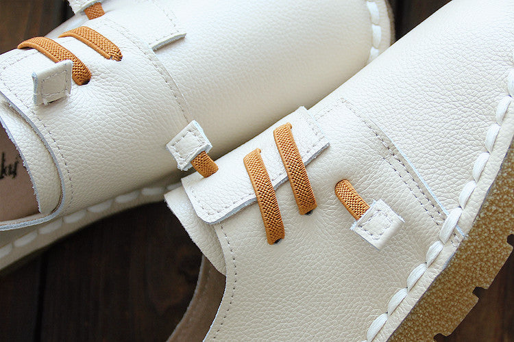 Women Retro Soft Cowhide Leather Casual Shoes-RAIIFY