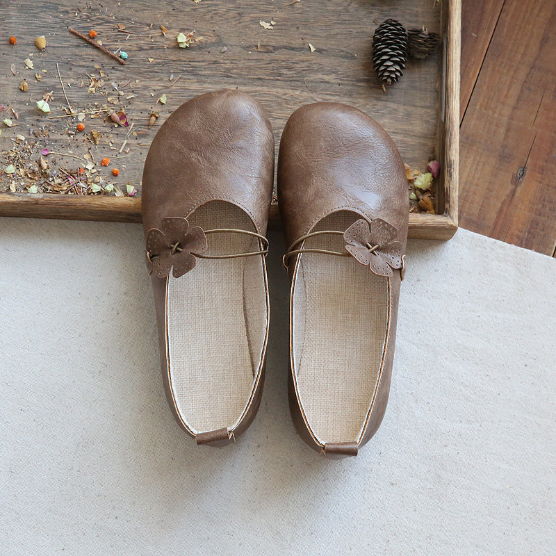 Women Retro Handcraft Soft Casual Flats-RAIIFY