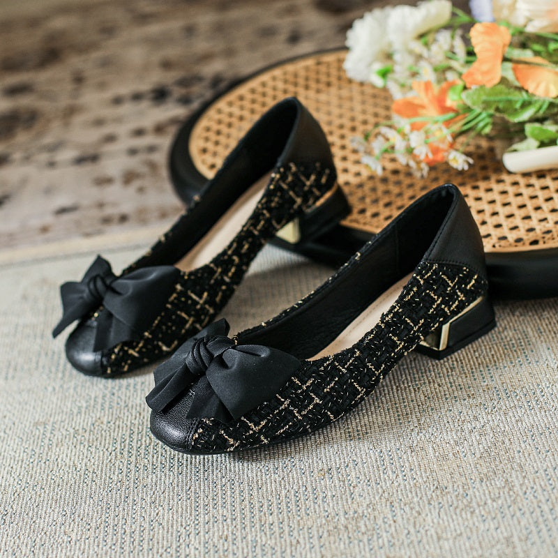Women Soft Bowknot Casual Chic Pumps-RAIIFY