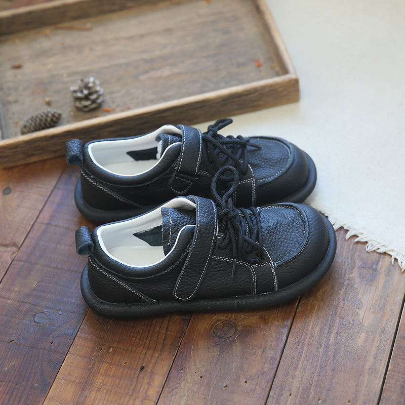 Women Soft Cowhide Retro Velcro Casual Shoes-RAIIFY