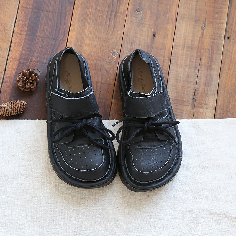 Women Retro Leather Thick Soled Comfort Shoes-RAIIFY