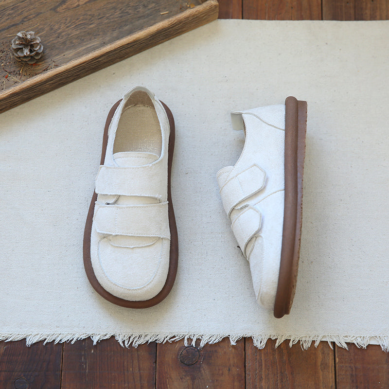 Women Retro Velcro Soft Flat Casual Shoes-RAIIFY