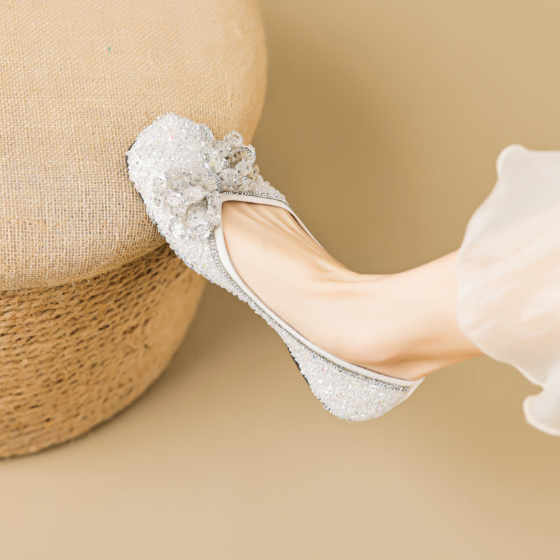 Women Stylish Crystal Casual Soft Flats-RAIIFY