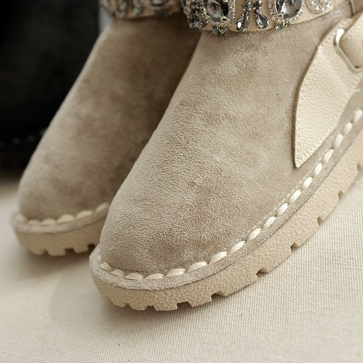 Women Casual Fashion Furred Flat Snow Boots-RAIIFY