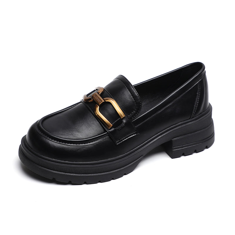 Women Fashion Minimalist Chunky Sole Casual Loafers-RAIIFY