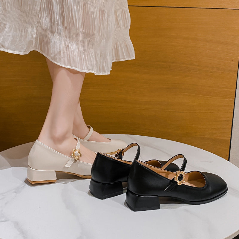 Women Casual Solid Soft Chunky Heel Pumps-RAIIFY