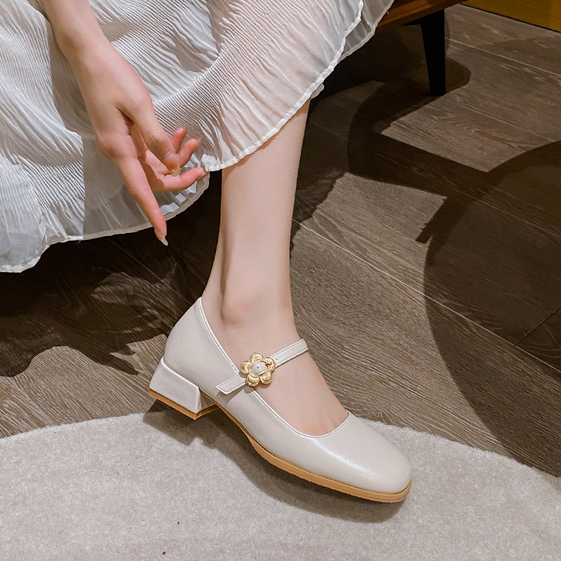 Women Casual Solid Soft Chunky Heel Pumps-RAIIFY