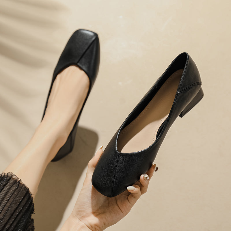 Women Summer Cowhide Leather Pumps Shoes-RAIIFY