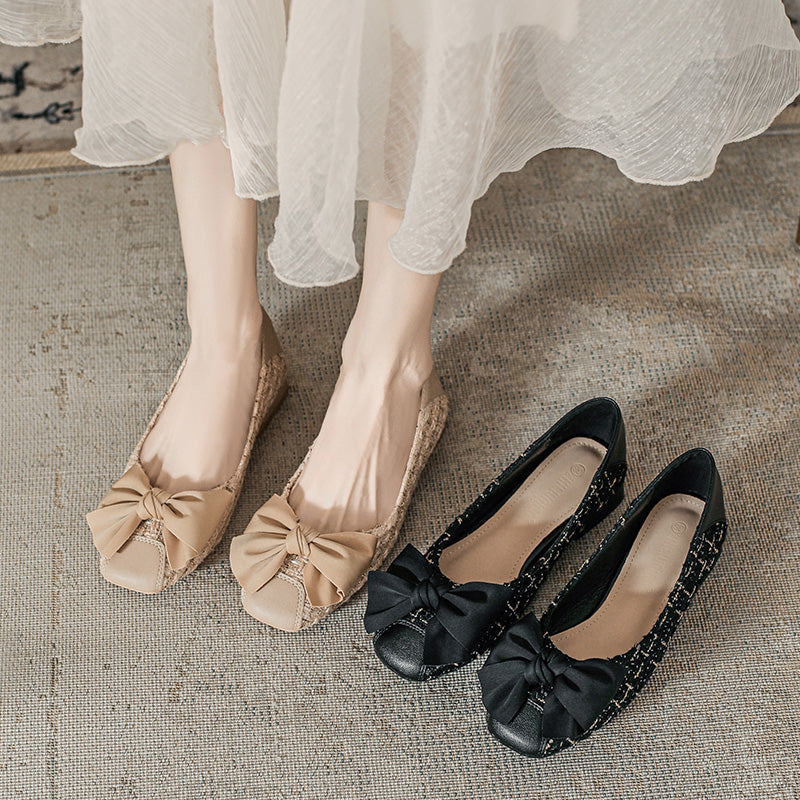 Women Soft Bowknot Casual Chic Pumps-RAIIFY