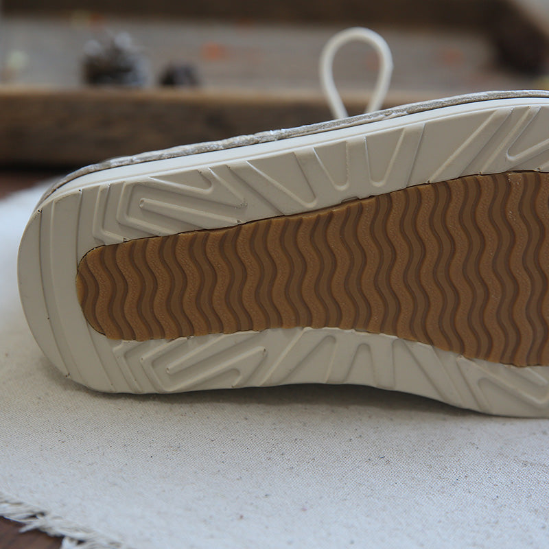 Women Leather Round Head Platform Casual Boots-RAIIFY