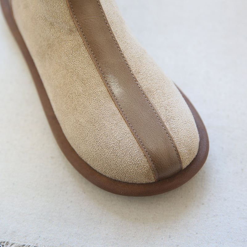 Women Retro Patchwork Winter Fleece Snow Boots-RAIIFY