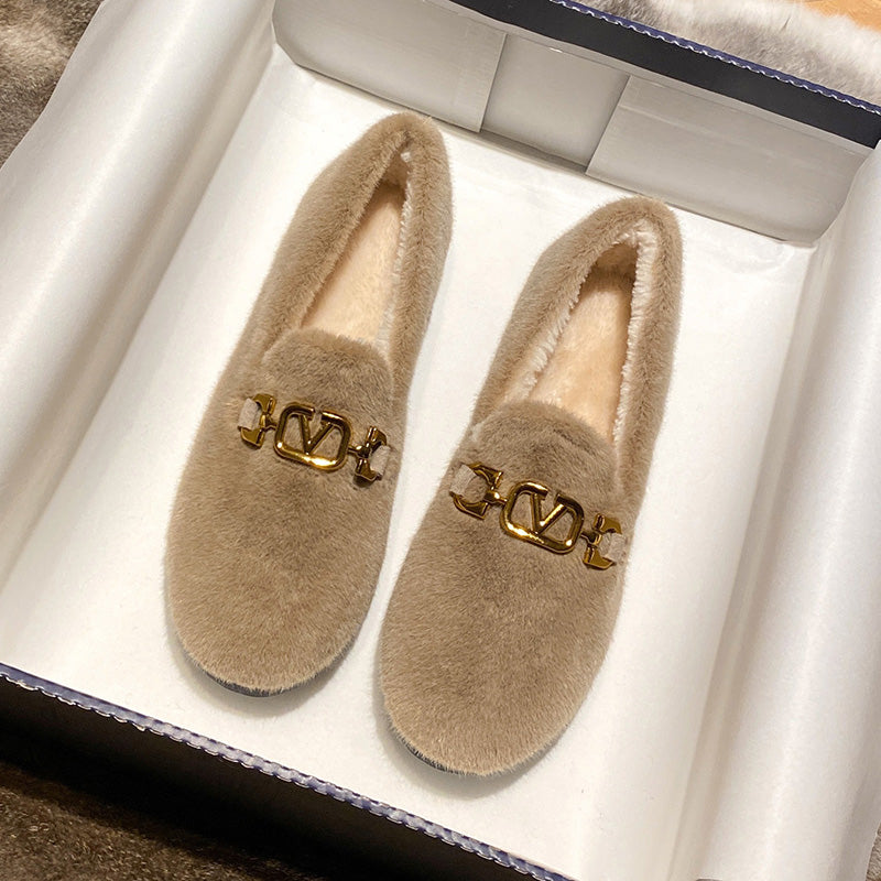 Women Fashion Winter Furred Casual Shoes-RAIIFY