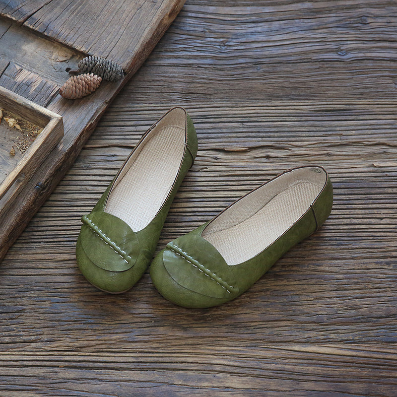 Women Retro Casual Soft Handmade Flats-RAIIFY