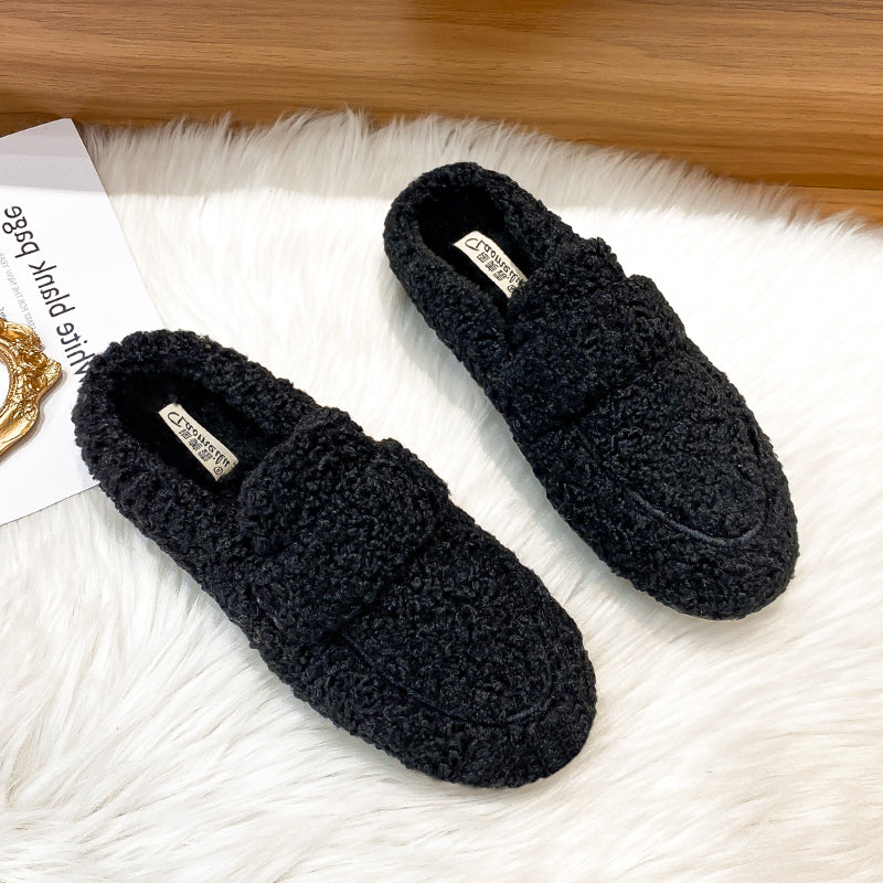 Women Minimalist Casual Winter Fur Slippers-RAIIFY