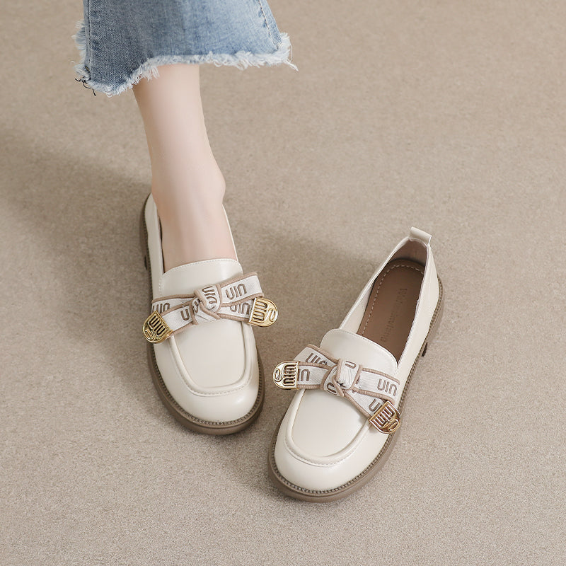 Women Fashion Bowknot Casual Lug Sole Loafers-RAIIFY
