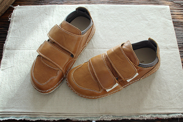 Women Handmade Retro Leather Flat Casual Shoes-RAIIFY