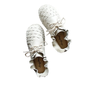 Women Handmade Plaited Leather Casual Boots-RAIIFY