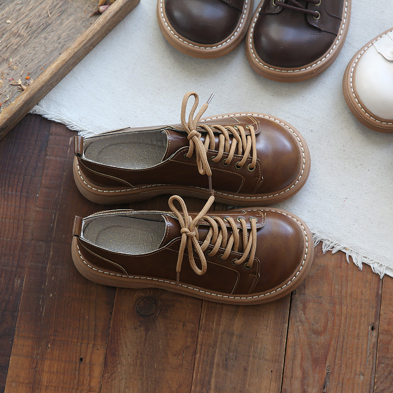 Women Retro Minimalist Thick Soled Casual Shoes-RAIIFY