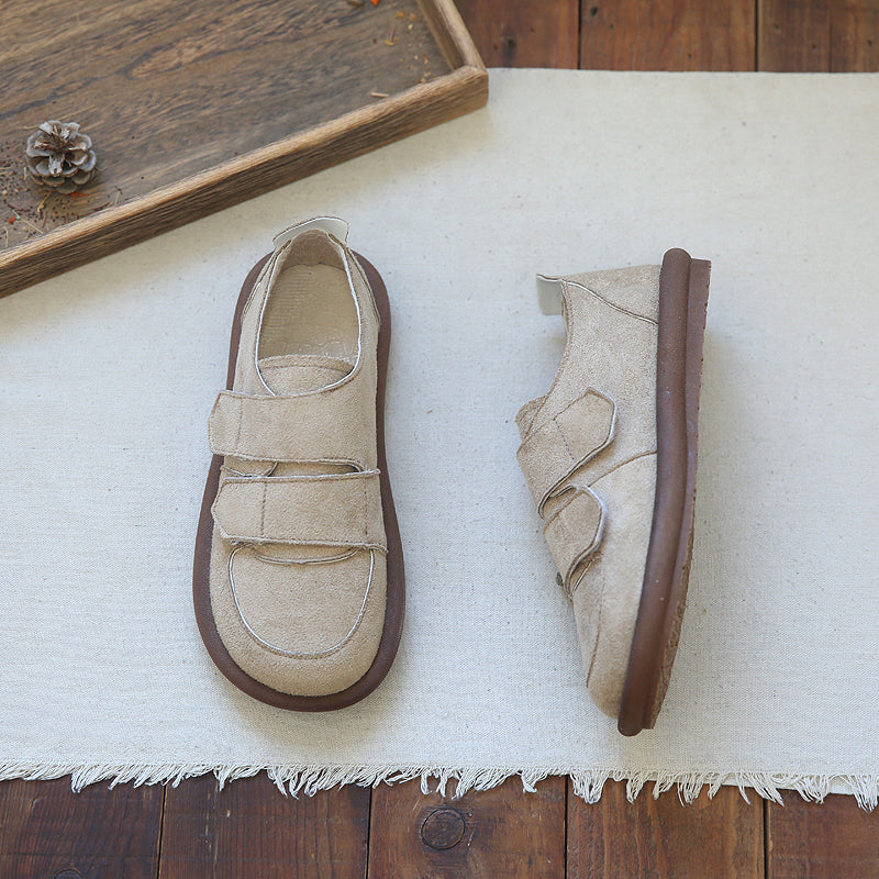 Women Retro Velcro Soft Flat Casual Shoes-RAIIFY