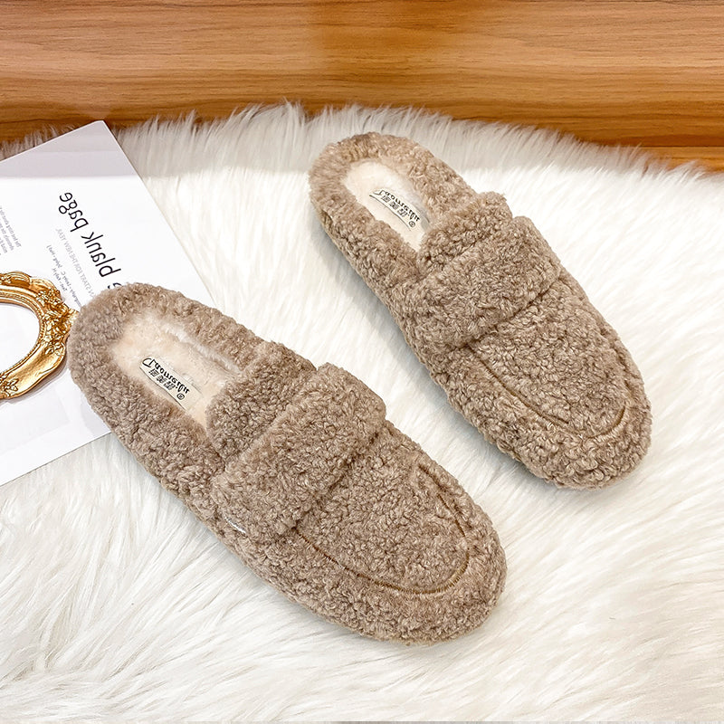 Women Minimalist Casual Winter Fur Slippers-RAIIFY