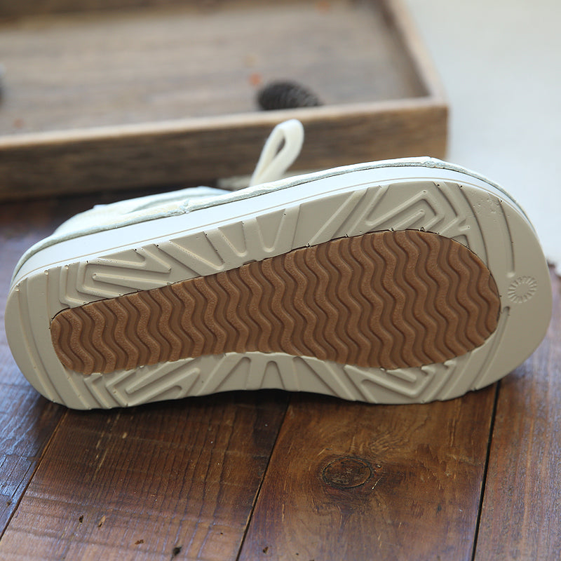 Women Retro Casual Leather Mesh Patchwork Shoes-RAIIFY