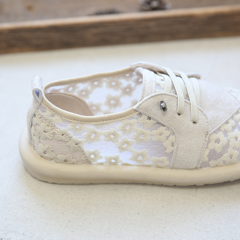 Women Retro Summer Canvas Mesh Casual Shoes-RAIIFY