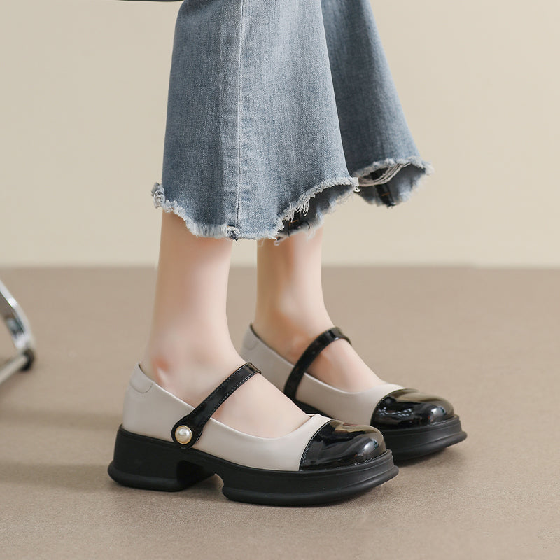 Women Fashion Casual Thick Soled Mary Jane Shoes-RAIIFY